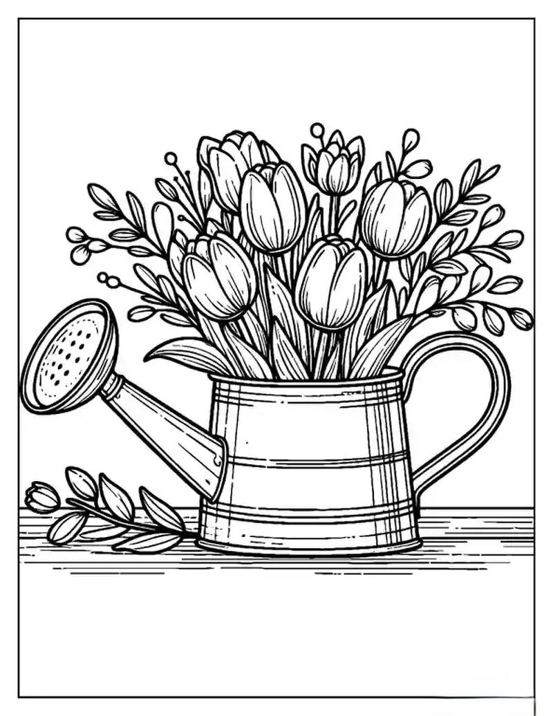 Tuyển tập tranh tô màu hoa tulip đẹp nhất