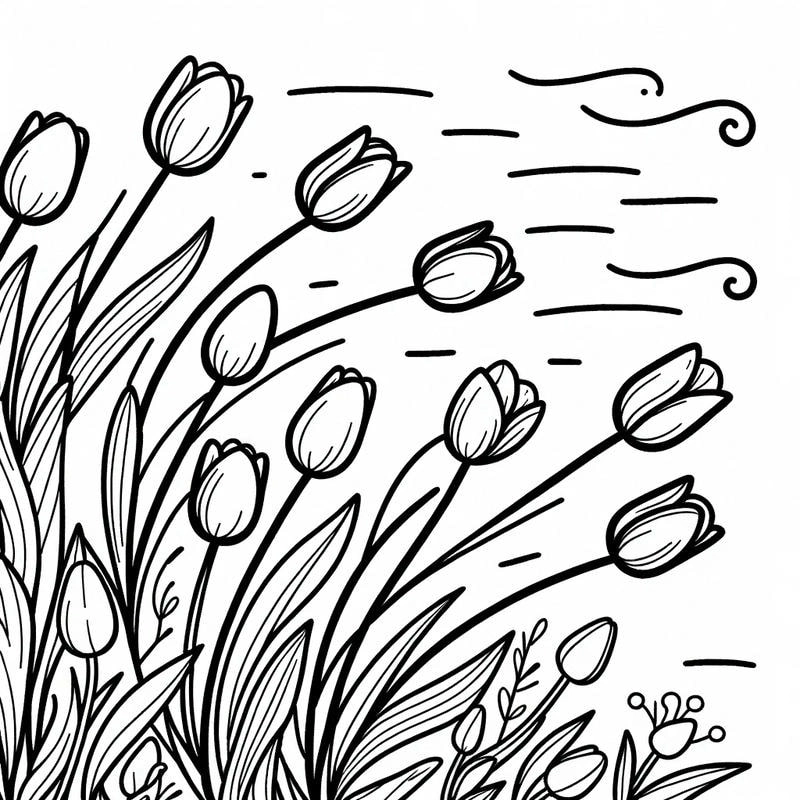 Bố mẹ không thể bỏ qua tu lip tranh tô màu hoa tulip