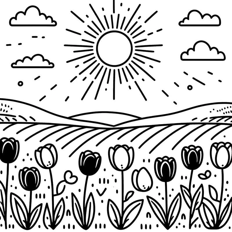 Hướng dẫn nhanh cách tô màu hoa tulip đúng chuẩn