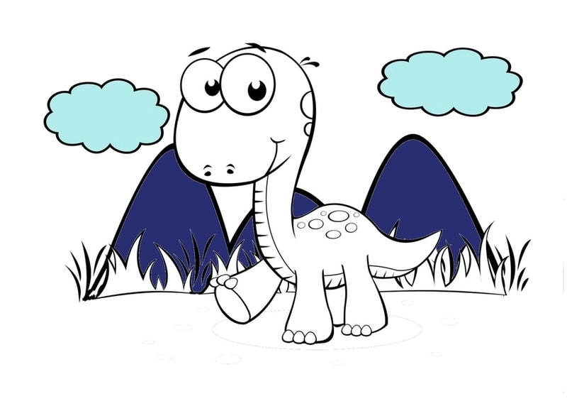 Khám phá loài vật với tranh tô màu hoạt hình chủ đề khủng long hoạt hình tô màu
