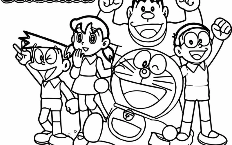 Bé gái yêu thích tranh tô màu hoạt hình với tranh tô màu nhân vật hoạt hình cute