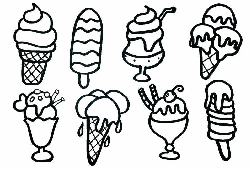 Bé yêu thích hình kem tô màu đơn giản và bắt mắt