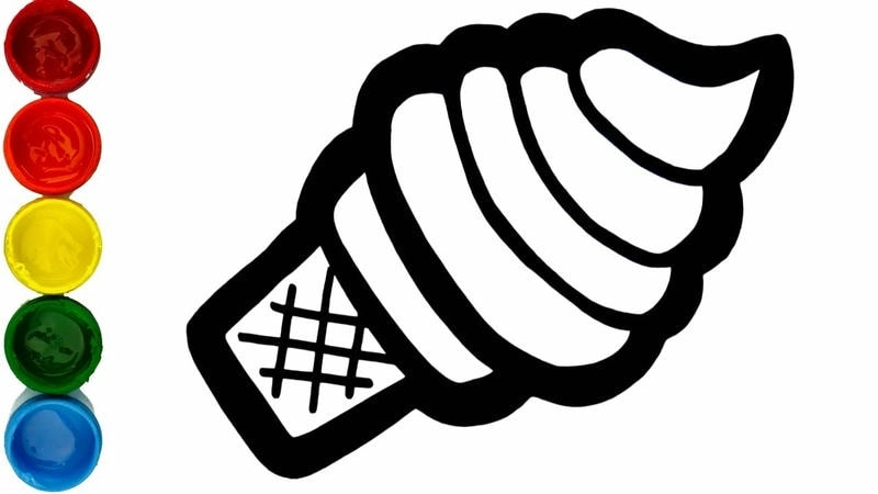 Tranh luyện tay cho bé với hình que kem tô màu