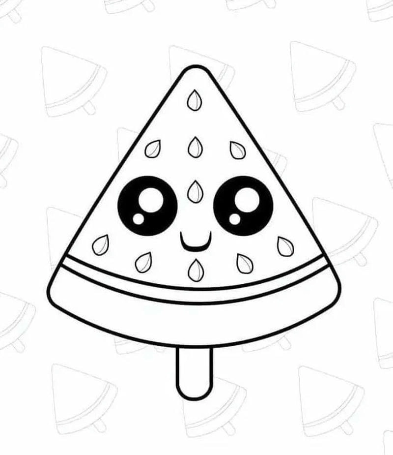 Cùng bé thử ngay tô màu que kem dưa hấu siêu đáng yêu