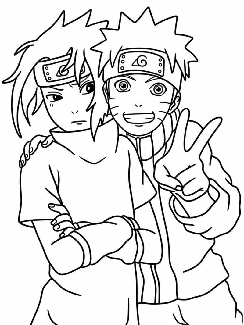 Cuộc chiến kịch tính trong tranh tô màu naruto vs sasuke cực chất