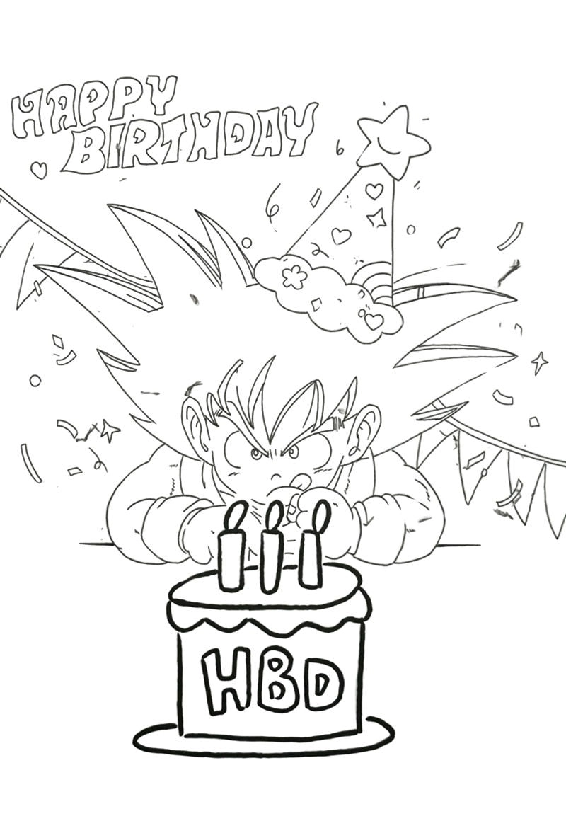 Dễ dàng in tranh tô màu songoku chất lượng cho bé