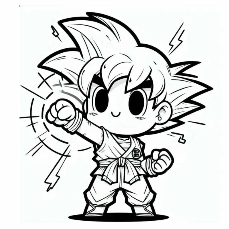 Thử sức với tô màu hình songoku đầy màu sắc và sống động