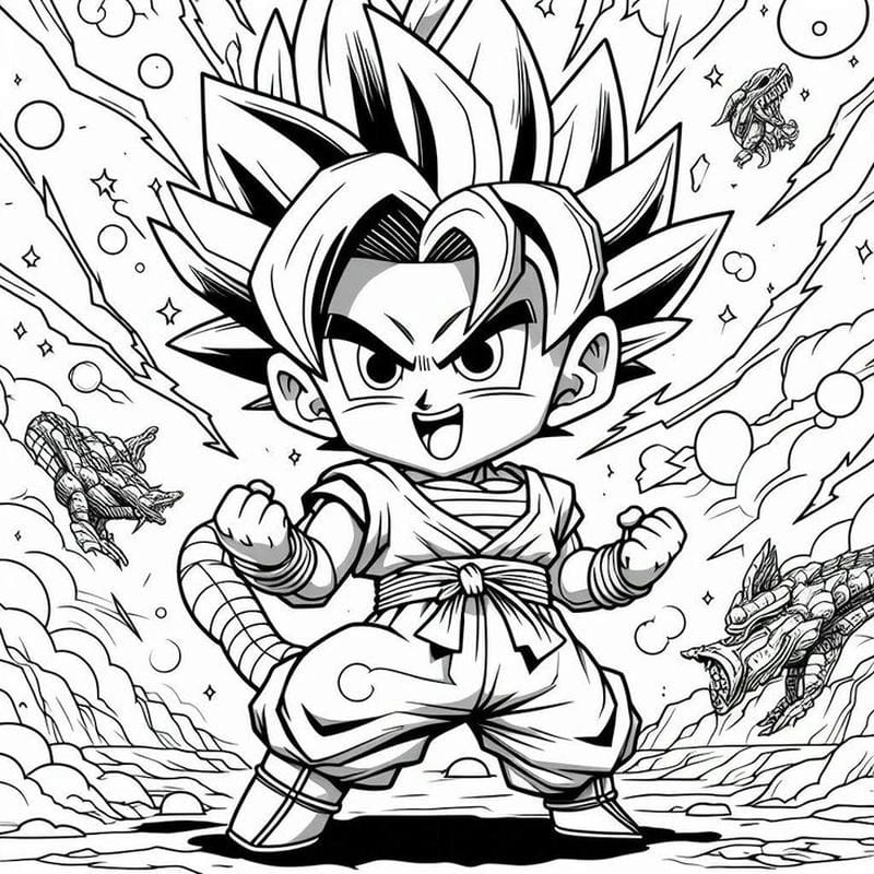 Thỏa đam mê với songoku tranh tô màu vegito cực chất
