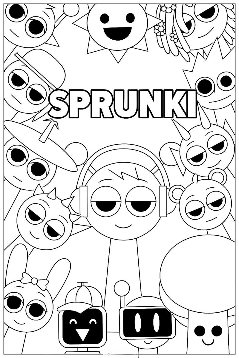 In hình sprunki tô màu giúp bé sáng tạo không giới hạn