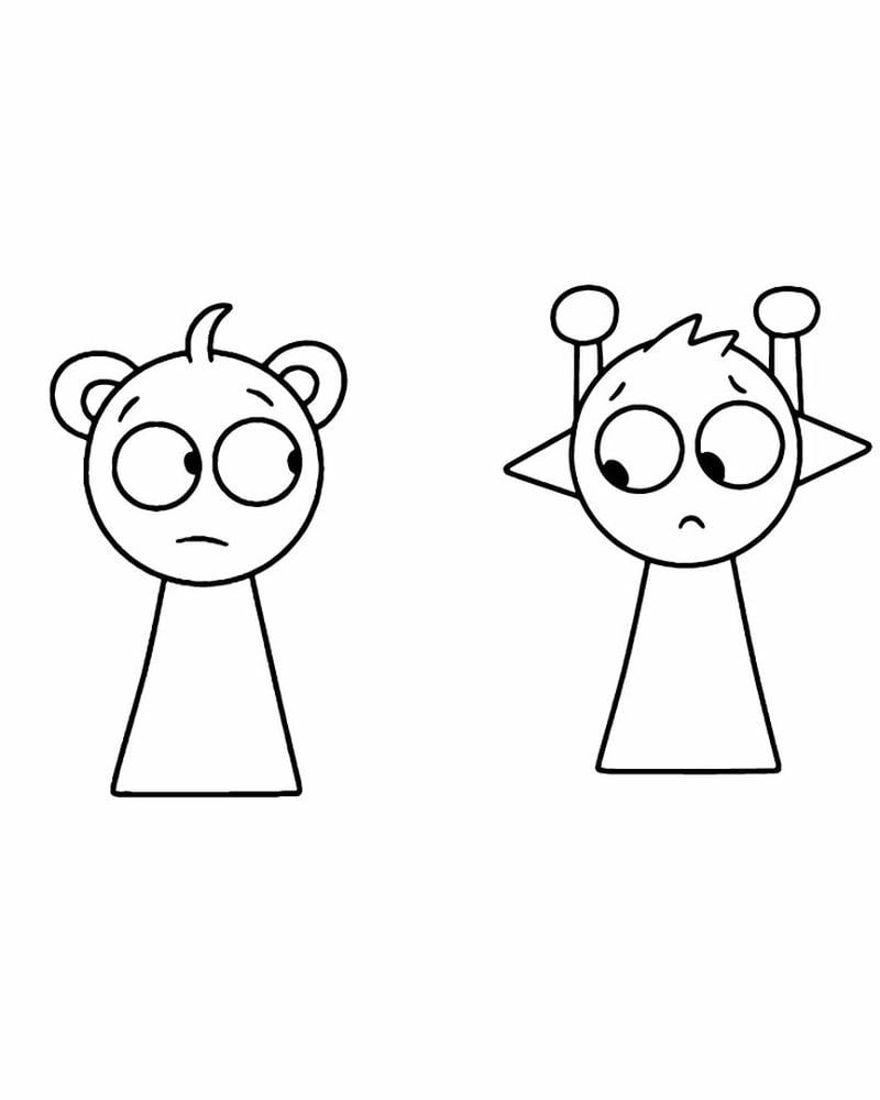 Tranh tô màu incredibox sprunki nổi bật nhân vật vui nhộn