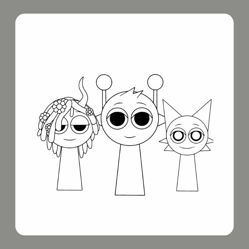 In hình tô màu sprunki đẹp mắt để bé tập tô tại nhà