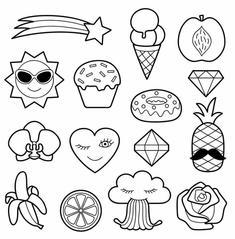 Sáng tạo từng nét với doodle tranh tô màu sticker cute