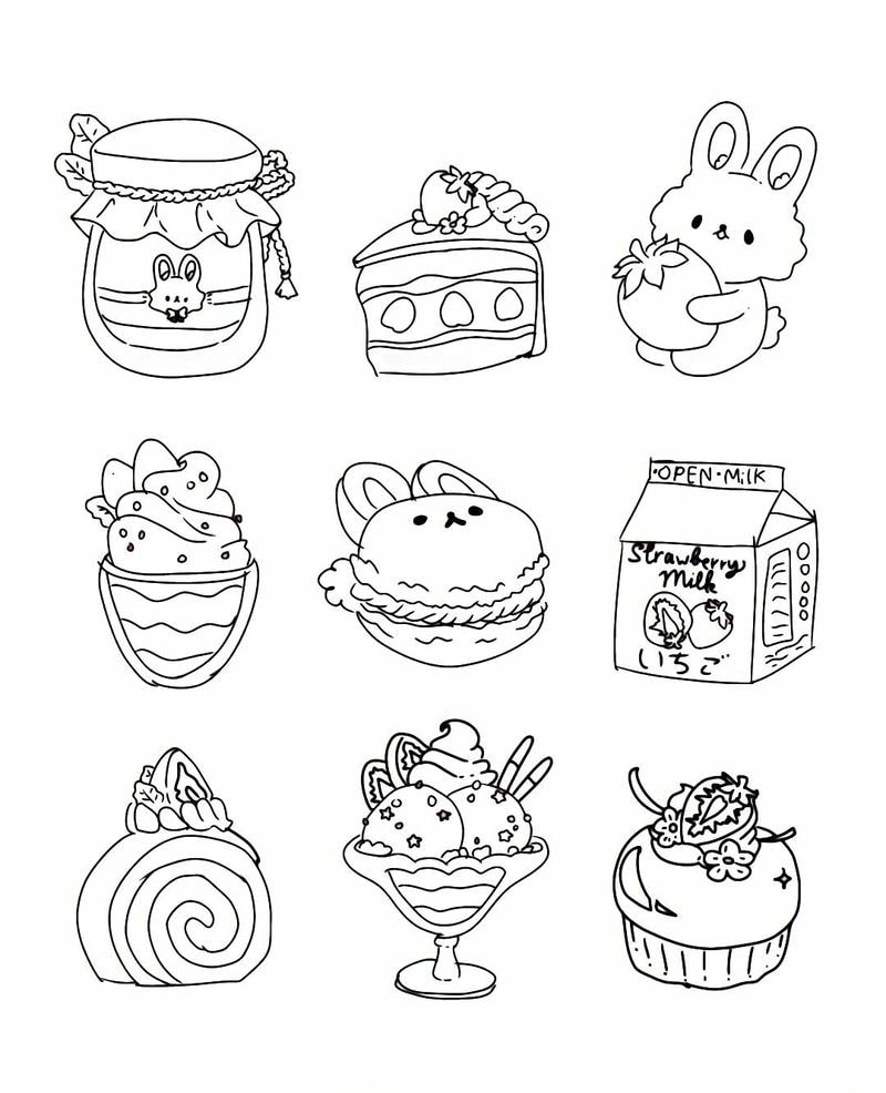 Chạm đến sáng tạo cùng kawaii doodle tô màu sticker cute