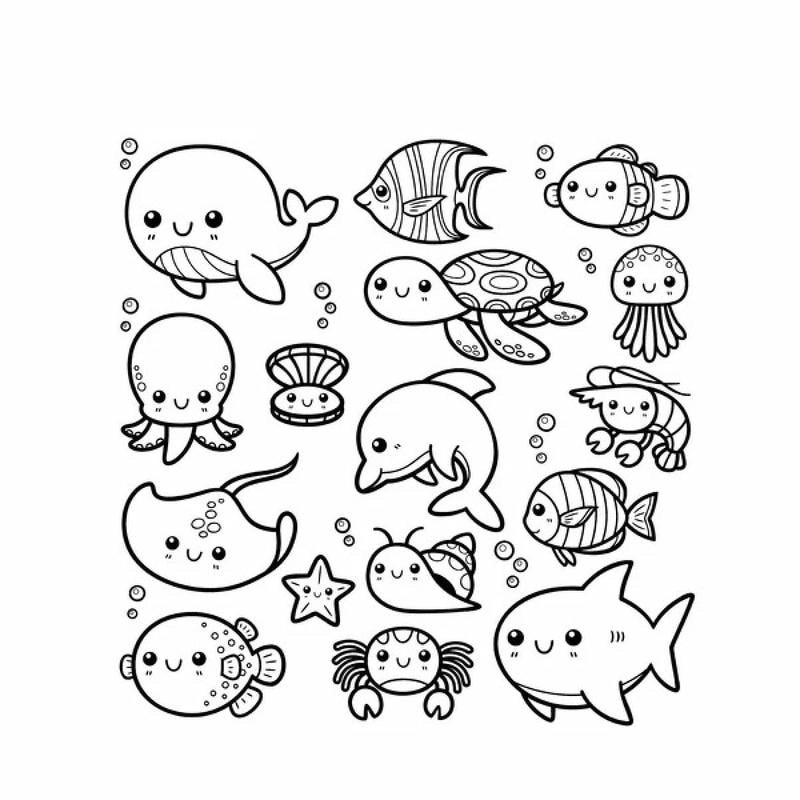 Thế giới sắc màu với kawaii tranh tô màu sticker cute dành cho bé