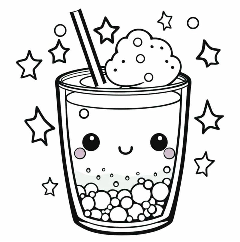 Tận hưởng giây phút vui với cốc trà sữa tô màu sinh động