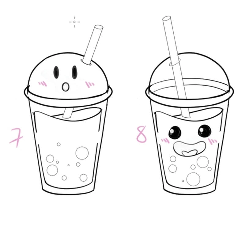 Khám phá tranh trắng đen milk tea tranh tô màu trà sữa cute sinh động và dễ thương cho bé