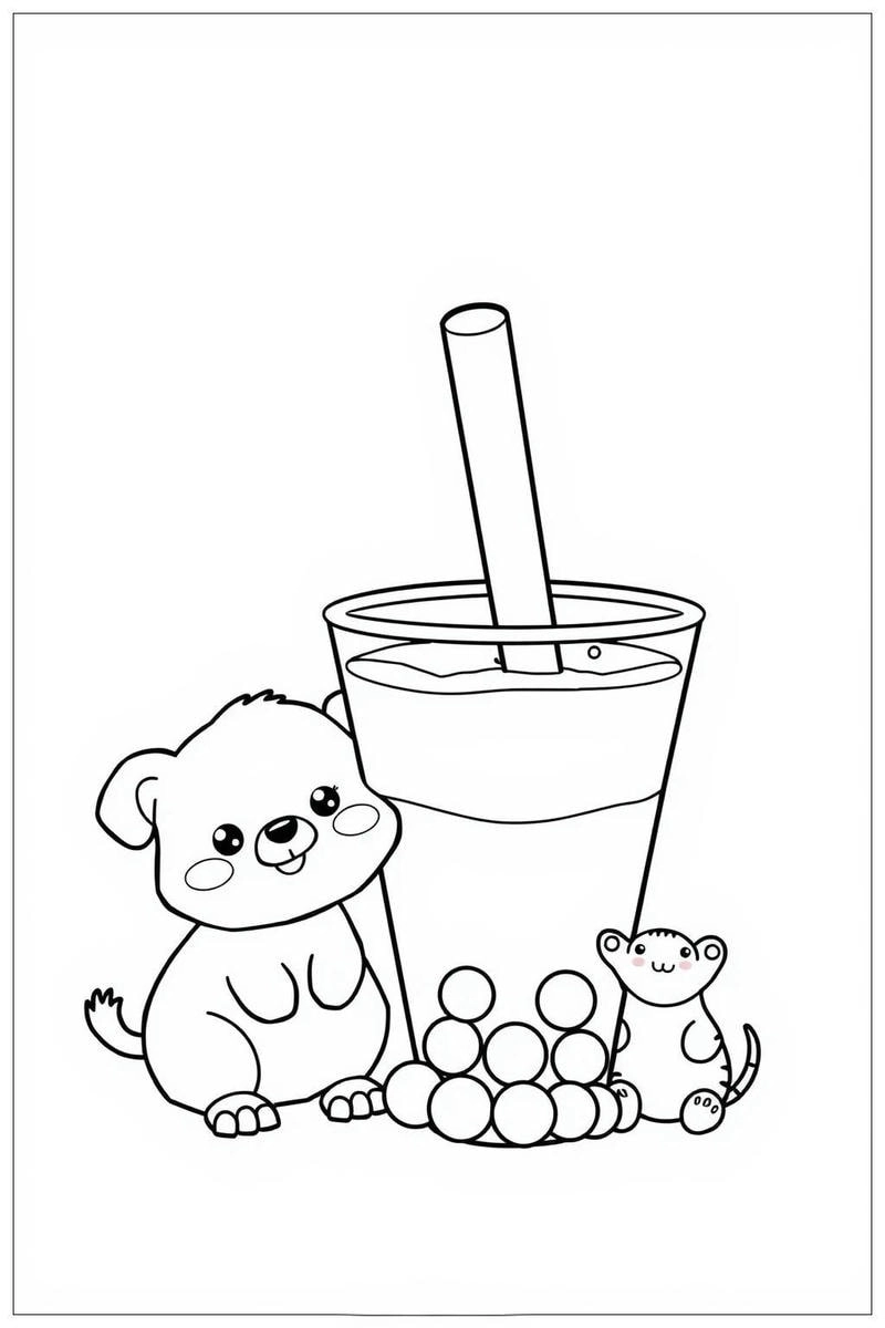 Chọn tranh tranh tô màu cho bé trà sữa dễ thương để bé học tô màu hiệu quả