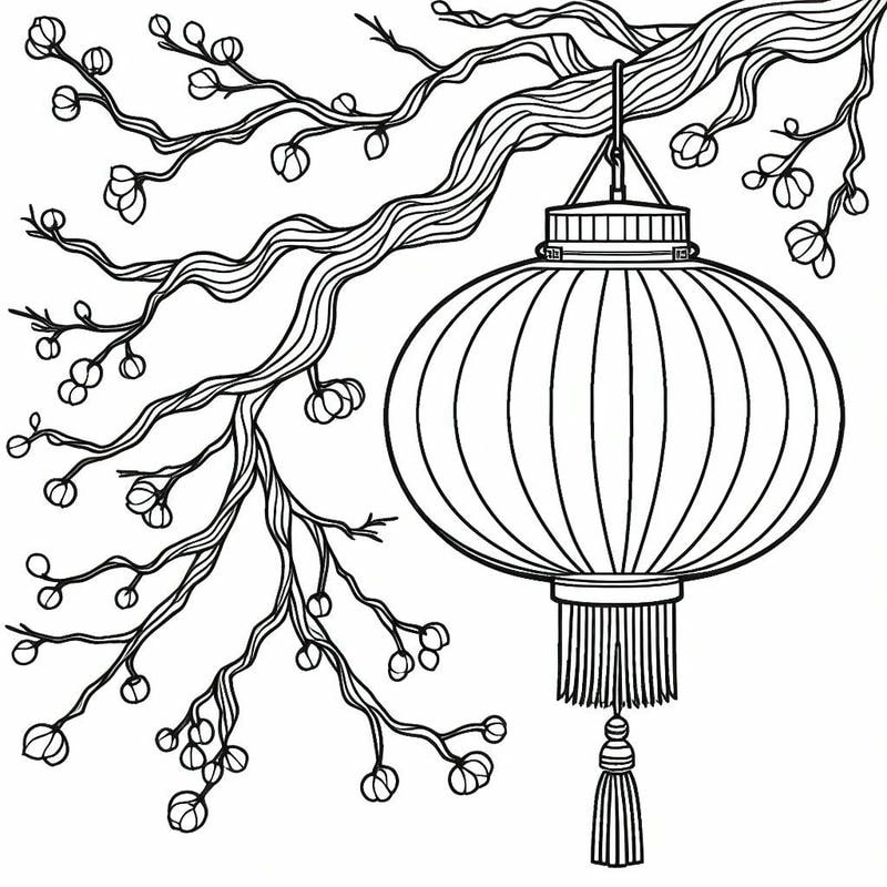 Bé vui tô hình ảnh tô màu đèn trung thu đầy sắc màu