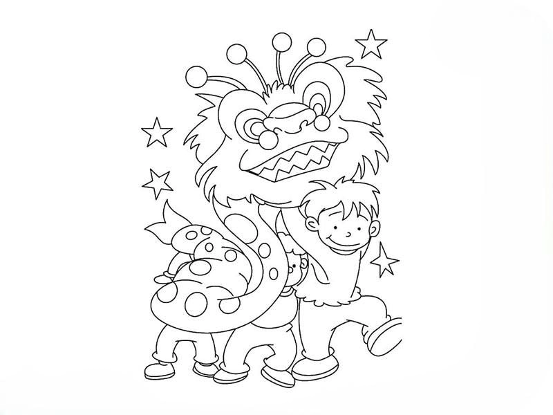 Tô màu vẽ con lân trung thu sáng tạo với tranh tô màu trung thu