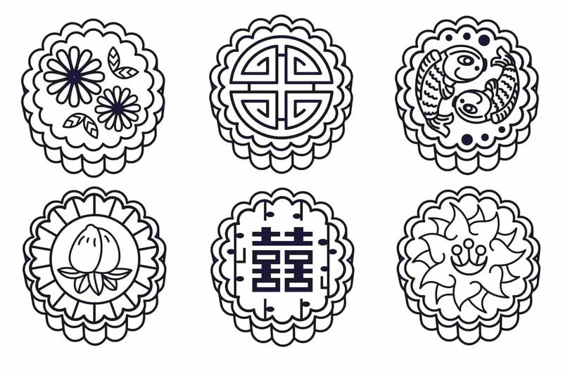 Tranh đẹp với bánh trung thu tô màu sáng tạo dễ in