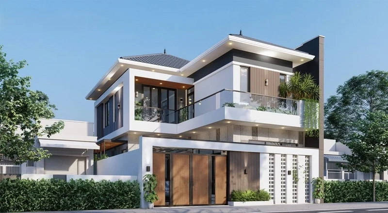 Ý tưởng nhà chữ l 2 tầng hiện đại tối ưu không gian sống