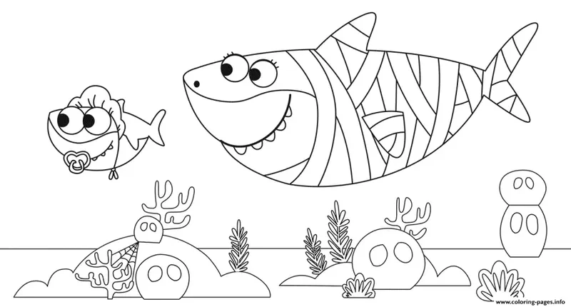 Bé mê hát hãy thử ngay tô màu baby shark cực dễ thương