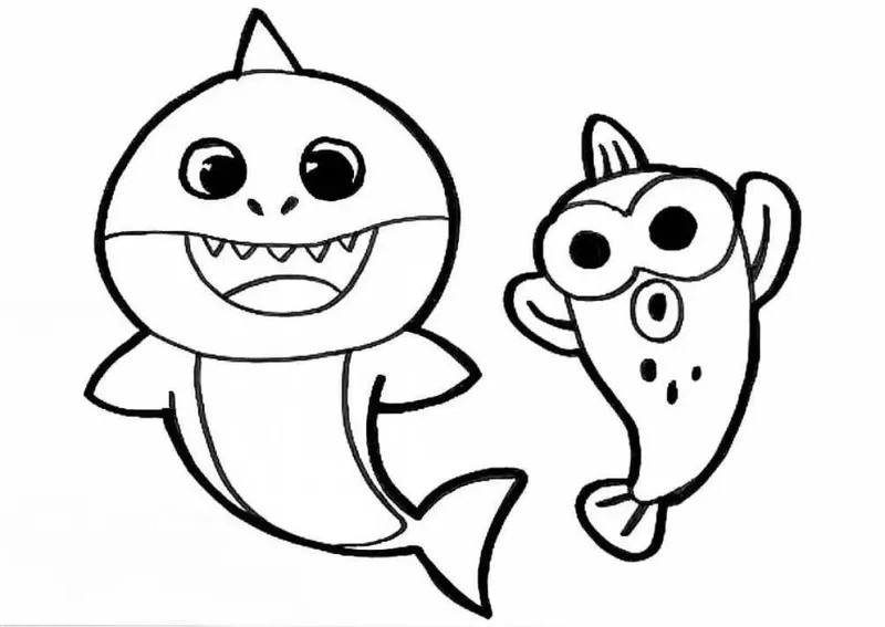Sáng tạo cùng bé với bộ hình tô màu baby shark miễn phí