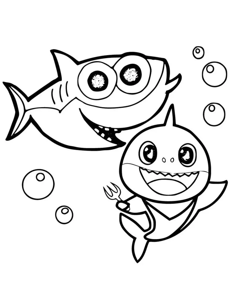 Thỏa sức sáng tạo cùng pinkfong tranh tô màu baby shark hot trend