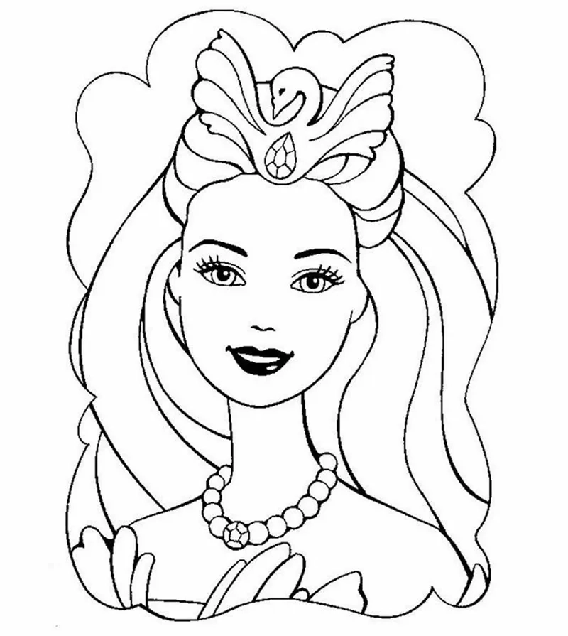 Bé gái mê vẽ hãy thử ngay tranh tô màu búp bê barbie