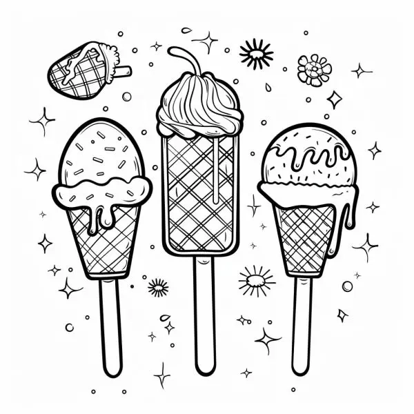 Tranh tô màu cây kem là như thế nào?