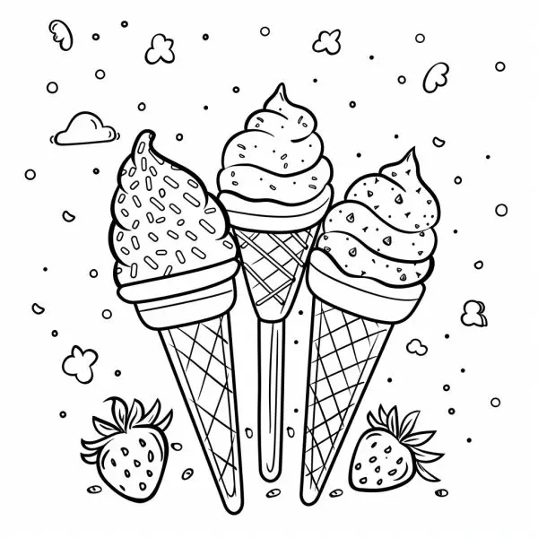 Mẫu đẹp mắt từ tranh tô màu hình que kem cho bé tập vẽ