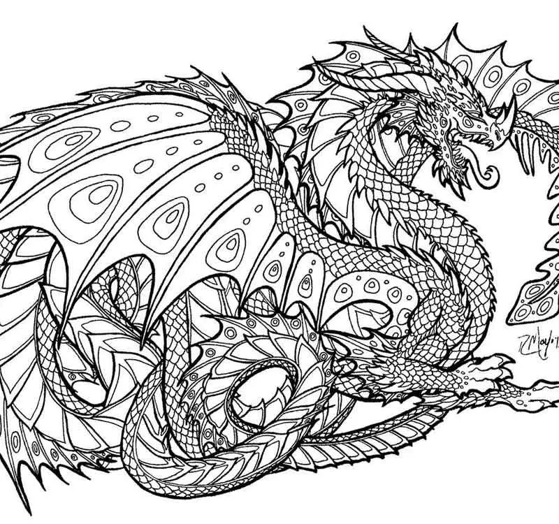 Miễn phí tải tranh tô màu con rồng đẹp cho bé