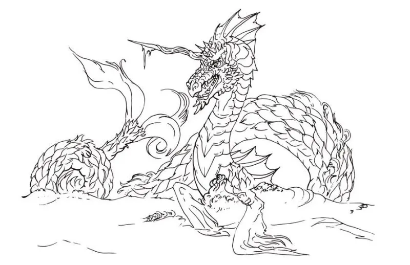 Dễ tải và đẹp mắt cùng tranh tô màu con rồng cute