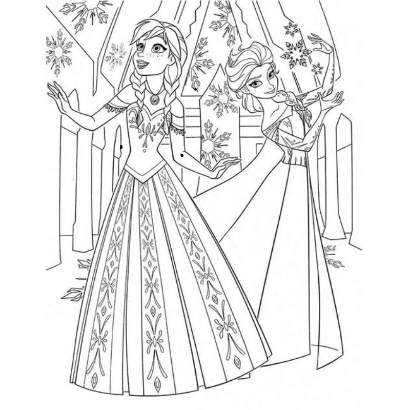 Thế giới dễ thương qua tranh tô màu công chúa Anna chibi