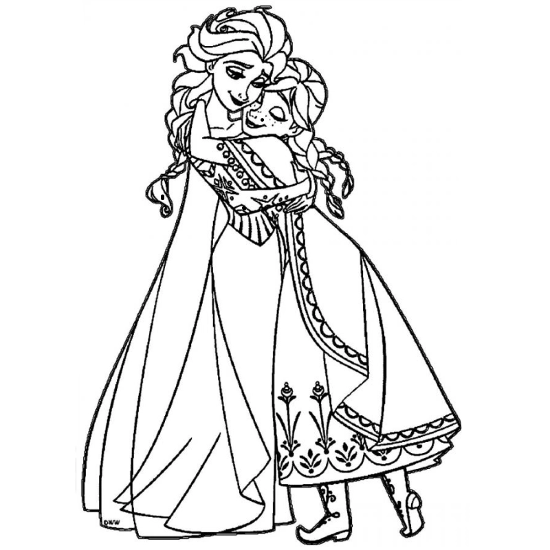 Nét đẹp dịu dàng trong tranh tô màu công chúa Anna dễ thương