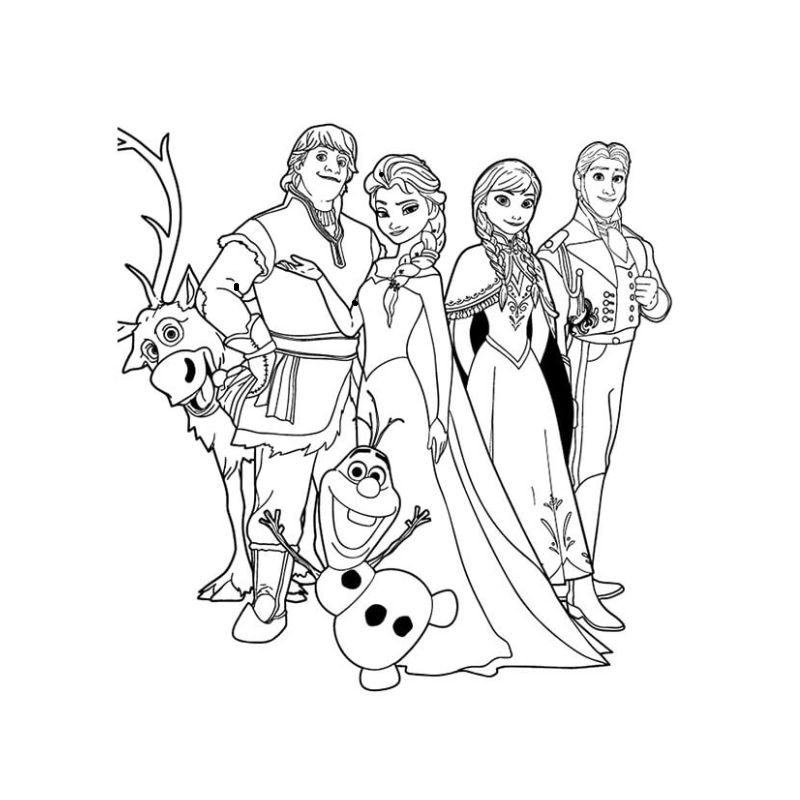 Câu chuyện ngọt ngào trong tranh tô màu công chúa Anna và hoàng tử Kristoff