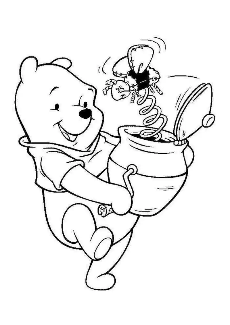 Khám phá thế giới tuổi thơ cùng tranh tô màu gấu Pooh dễ thương