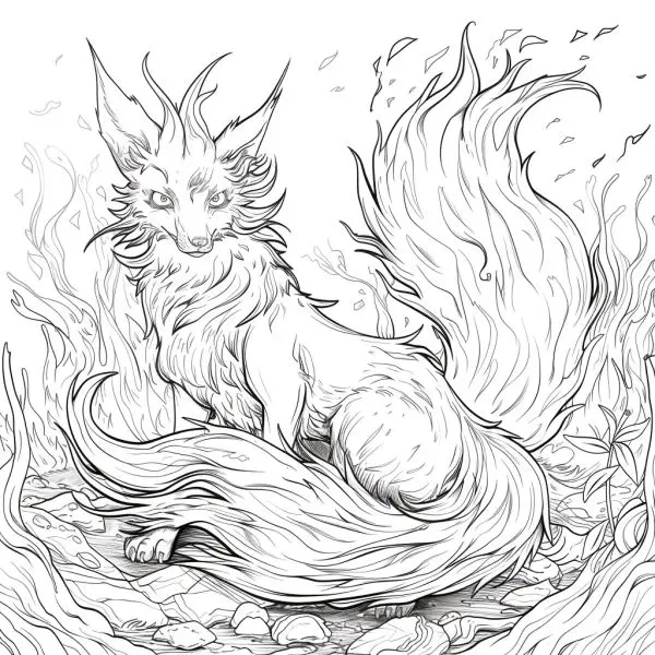 BST tranh tô màu hồ ly tinh đẹp huyền ảo dành cho học sinh