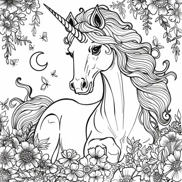 Tập tô màu rực rỡ cùng tranh tô màu ngựa unicorn