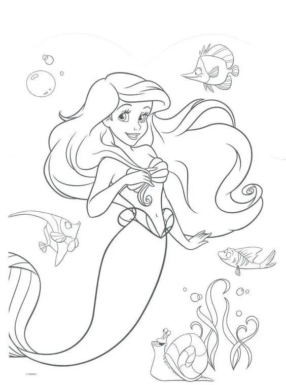 Học vừa chơi với tranh tô màu nàng tiên cá cho bé thông minh