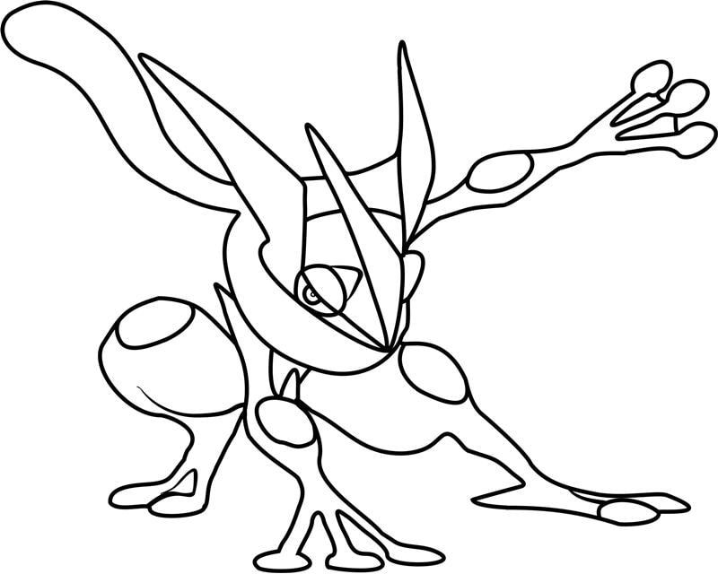 Hình ảnh tô màu pokemon greninja sinh động giúp bé sáng tạo