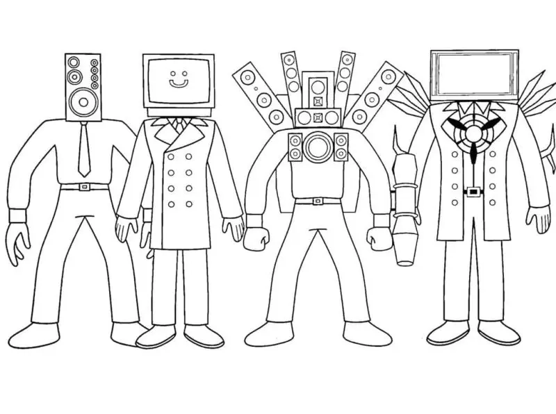 Khám phá tranh tô màu titan cameraman v2 sáng tạo cho bé