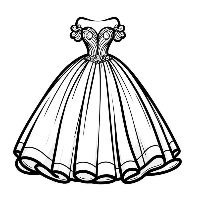 Bộ ảnh đặc sắc lung linh từ tranh tô màu váy cô dâu