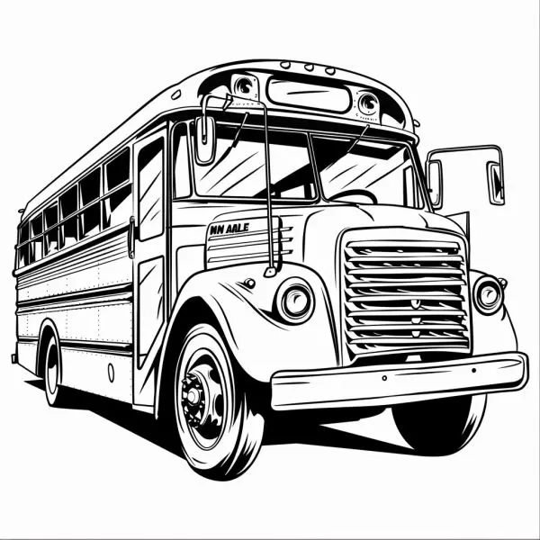 Hoài niệm tuổi thơ qua tranh tô màu xe buýt cũ giản dị