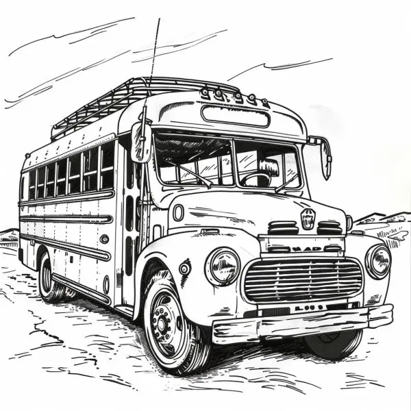 Phát triển trí tưởng tượng với tranh tô màu xe buýt cho trẻ em
