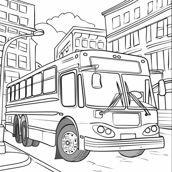 Bé thông minh hơn với bộ tranh tô màu xe buýt trường học hấp dẫn