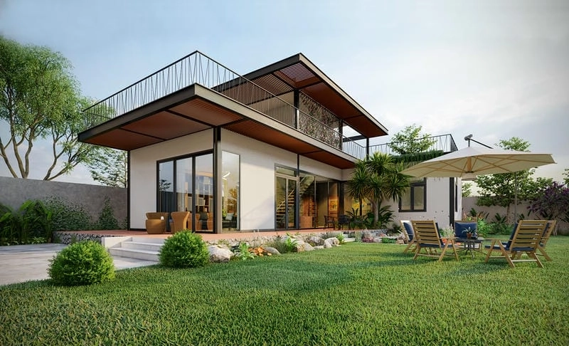 Tận hưởng không gian xanh trong sân vườn villa Pleiku yên bình