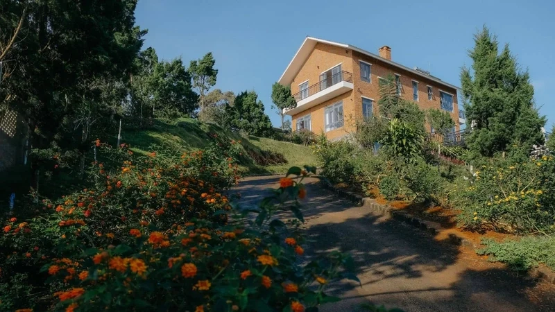 Không gian xanh mát tại sân vườn villa Bảo Lộc