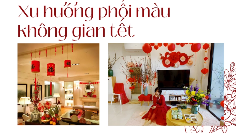 Không gian nhà cửa ấm cúng với gam màu đỏ may mắn