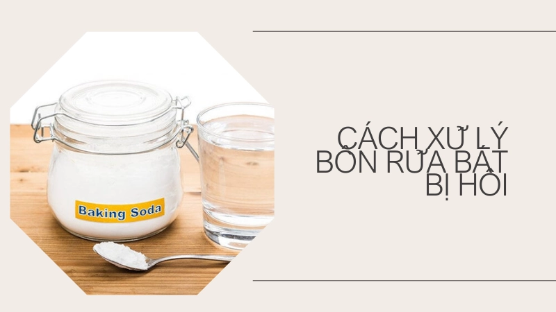  Baking soda và giấm đang sủi bọt tẩy sạch đường ống